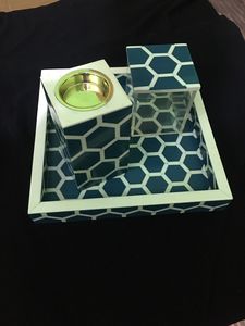 Ensemble de brûleur d'encens en émail et résine écologique islamique avec couvercle parfum d'aromathérapie parfumé durable et durable - Product Image 3
