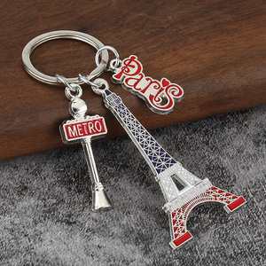 Porte-clés en métal personnalisé Porte-clés <span class=keywords><strong>Paris</strong></span> Goutte à Goutte Huile Processus d'étanchéité Tour Eiffel Église Métal Porte-clés en alliage <span class=keywords><strong>de</strong></span> zinc <span class=keywords><strong>Souvenirs</strong></span> <span class=keywords><strong>de</strong></span> voyage - Product Image 5