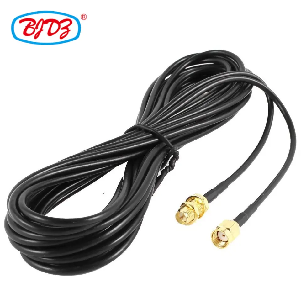 RP-SMA male to RP SMA Female bulkhead Extension Cable Copper Feeder Wire for Coax Coaxial WiFi Network Card RG174 Router Antenna