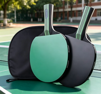 Ensemble de raquettes de tennis de table récréatives 5 plis avec poignée évasée, caoutchouc non cordé à picots, pour jeux sportifs en extérieur