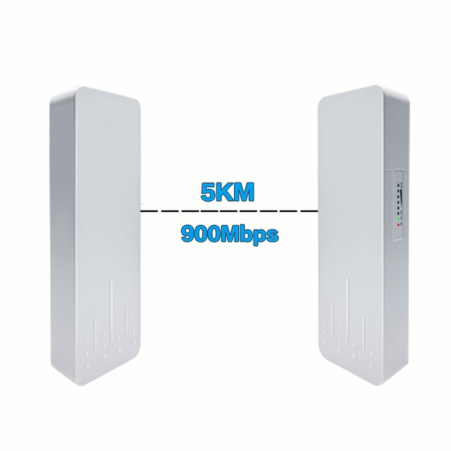 Huastlink Gigabit WAN 5.8GHz 900Mbps 5km Long Range Outdoor Point-to-Point Wireless Bridge with IP65 Waterproof Plug Play Stock
