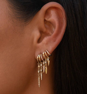 Fashion Jewelry 18K Gold Plated 925 Silver <strong>Earrings</strong> Piercing Jewelry 925 Sterling Silver Tassel <strong>Chain</strong> <strong>Stud</strong> <strong>Earrings</strong> for Women - Product Image 2