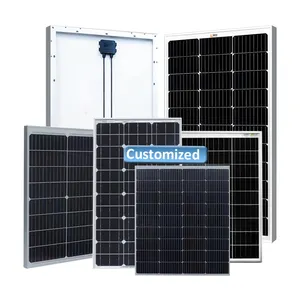 Panel surya kustom 60w 80w 100w 120w 150w 200w 300w modul surya monokristalin untuk taman panel surya 100w 100w 12v 18v