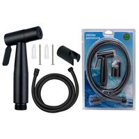 Ensemble de pulvérisateur de toilette moderne en acier inoxydable avec bidet, buse multifonction, valve en plastique, finition brossée, design simple et moderne