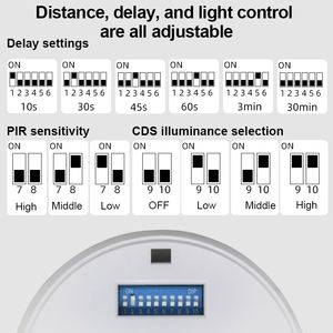 Interruptor inteligente de sensor de movimiento Pir de 1200W con temporizador, control de luz, interruptor de pared con sensor de luz inductivo de W - Product Image 4