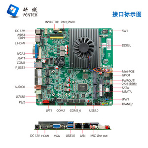 Placa Base Industrial Mini ITX Yentek B430 I3 I5 4300U 4120U con Doble Puerto de Red y 6 Puertos SATA X86 - Product Image 2