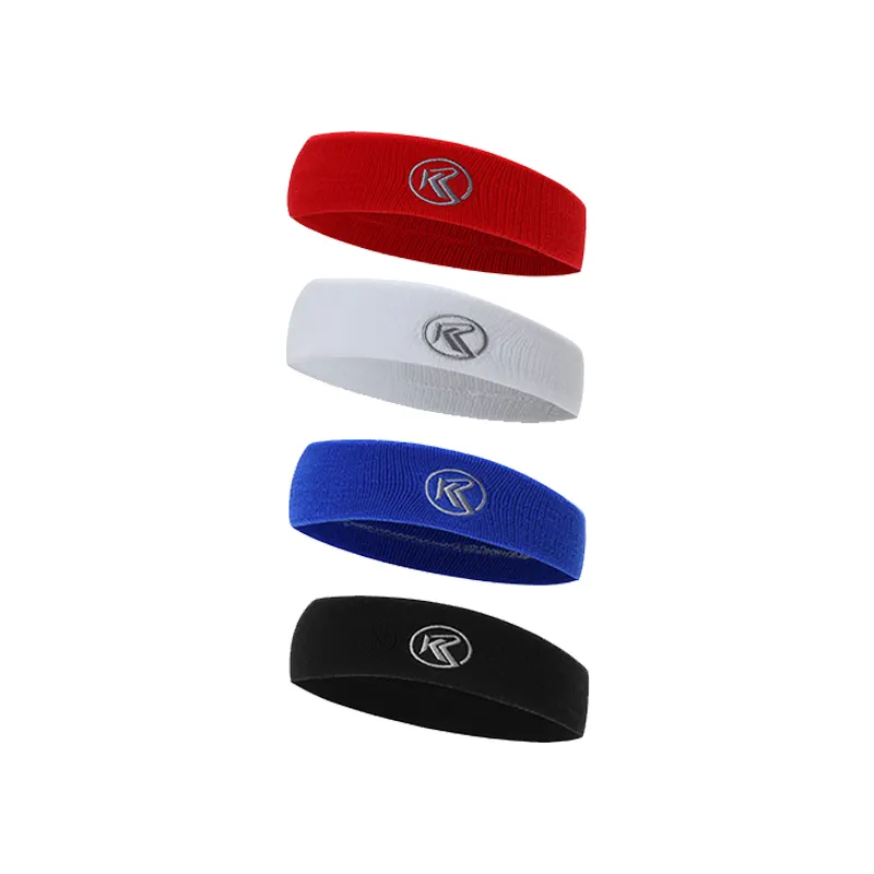 Tùy Chỉnh Sweatbands Với Logo Thể Dục Đàn Ông Phụ Nữ Bóng Rổ Polyester Workout Thể Thao Sweatband Headband Tóc Ban Nhạc Thể Thao