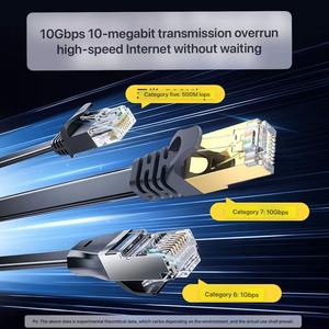 D-Sunty Cat7 Flat Ethernet Cable 10Gbps 600MHz Shielded Stranded Copper 10M RJ45 Weatherproof LAN Cable for <b>Router</b> Modem PS5 - Product Image 1