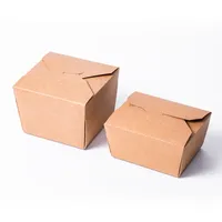 Contenedor de comida de cartón Kraft reciclado recubierto de PE moderno para cajas de almuerzo para llevar Sushi fideos embalaje de azúcar muestra gratis