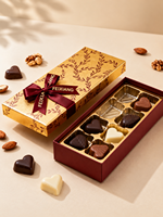 Boîte cadeau personnalisée de luxe pour chocolats et dattes, avec fentes, dorure à chaud et logo personnalisé, pour cadeaux alimentaires haut de gamme de fêtes