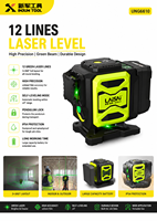 Kit de niveau laser vert DIY pour améliorations domestiques, base rotative, auto-nivelant, alimenté par 3 piles au lithium, 3 points pour la pose d'images