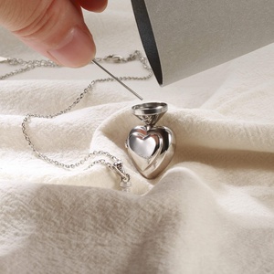 para siempre en <span class=keywords><strong>mi</strong></span> corazón, mamá y papá joyería de la cremación de plata esterlina urna COLLAR COLGANTE para cenizas recuerdo - Product Image 5