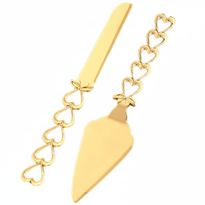 Juego de 2 piezas de cuchillos para queso, rebanador de mantequilla, juego de cuchillos de mantequilla para gelatina de mermelada, de Metal dorado, a la moda, nuevo - Product Image 1
