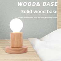 Base de lampe de table en bois massif standard US EU support de lampe enfichable LED avec vis E27 et accessoires d'éclairage ligne de commutation