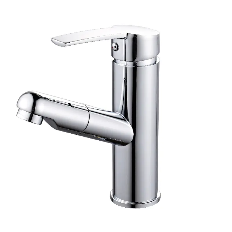 Round Pull-out Faucets Hot and Cold Washbasin Telescopic Faucets Basin Faucets