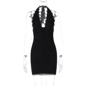 Robe moulante sexy en dentelle à dos nu avec liens, nouvelle collection printemps-été pour femme, vente en gros - Product Image 4