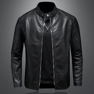 Giacca da Moto in <span class=keywords><strong>Pelle</strong></span> PU per <span class=keywords><strong>Uomo</strong></span>, Giacche Autunno Inverno Calde Nere, Abbigliamento Outdoor, Cappotti Taglie Grandi fino a 5XL - Product Image 2