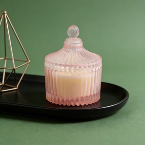 Lüks Pembe Cam Kavanoz Mum Hediyesi Diwali Roma Sütunu Tarzı Romantik Soya Balmumu Kokulu Mumlar Ev Dekorasyonu İçin - Product Image 5