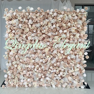 EG-WD91 nhân tạo Boho Hoa Tường lụa màu tím xanh 5D Hoa Tường đám cưới trắng bé hơi thở 5D cuộn lên Hoa Tường Backdrop - Product Image 2