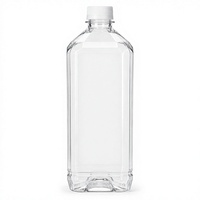 Bouteille d'emballage carrée transparente en PET de 700 ml avec bouchon à vis pour jus et sodas