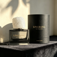 Flacon de parfum en verre transparent de luxe, de haute qualité, de forme carrée et plate, 50 ml, personnalisable, avec bouchon à pression et boîte d'emballage