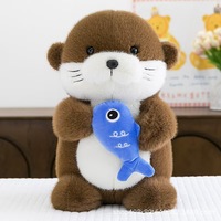 Peluche Otter Super Douce et Mignonne en Forme de Dessin Animé, Anti-Stress, Cadeau Idéal, 8 Pouces, Jouet en Peluche pour Enfants - Grande Vente