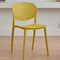 Chaise de salle à manger en plastique moderne et colorée pour restaurant, café, extérieur, design ergonomique élégant, empilable et créatif