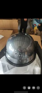 Novo capacete de fibra de carbono retrô personalizado, meio capacete de aço, estilo alemão