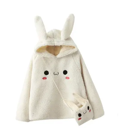 Свободные толстовки с ушками кролика для женщин теплая сумка с длинным рукавом кролик 2020 осень зима Милая Толстовка