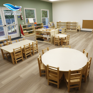Montessori Daycare <b>Desk</b> <b>Chair</b> Kindergarten Preschool Classroom Furniture Set Wooden Toddler Nursery Childcare Center Table <b>Chair</b> - Product Image 1