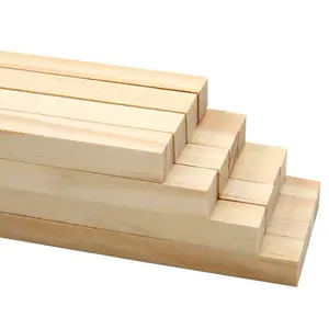1" inch Wooden Square Dowel Rod Small Hardwood Unfinished Wood Square Sticks for Crafts DIY Projects