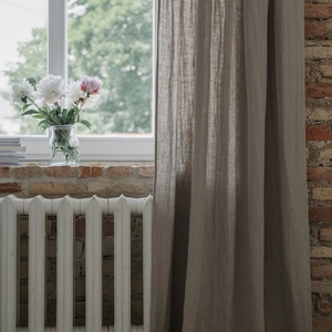 Linen <b>Curtains</b> Fabric Floor <b>Curtain</b> <b>Window</b> Drape Wholesale Customizable Pure for Home for the Living Room Linen Europe Woven - Product Image 5