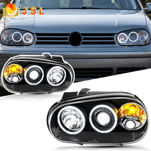 Conjunto de Faros Delanteros para Volkswagen Golf 4 04-08, Modificados con Lentes LED, Luces de Circulación Diurna Angel Eyes, Intermitentes - Product Image 1