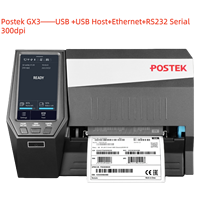 Imprimante d'étiquettes thermiques à transfert thermique semi-industrielle POSTEK GX3 Series 300 dpi USB + Hôte USB + Ethernet Certification CE FCC