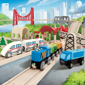 <span class=keywords><strong>Hape</strong></span> – ensemble de rails de <span class=keywords><strong>Train</strong></span> de ville <span class=keywords><strong>en</strong></span> <span class=keywords><strong>bois</strong></span> occupé | 51 pièces, ensemble de chemin de fer pour enfants de 3 ans et plus - Product Image 2