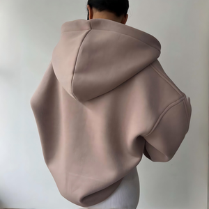 Felpa con Cappuccio Oversize da <span class=keywords><strong>Donna</strong></span> ODM/OEM, Pullover Casual con Spalle Scese e Tasca <span class=keywords><strong>per</strong></span> Autunno e Inverno - Product Image 3