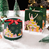 Cajas de Regalo Navideñas Personalizadas con Ventana, Cajas de Embalaje Redondas de Papel Rígido con Logotipo Impreso Personalizado al por Mayor