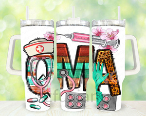 Vasos Térmicos Personalizados de Acero Inoxidable de Doble Pared de 40 oz con Asa y Pajita para el Día de la Enfermera, Vasos para Café al por Mayor - Product Image 4