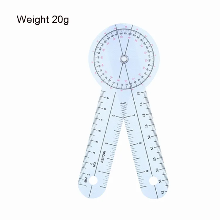 6 אינץ פלסטיק שליט זווית מגע Goniometer שליט רפואי