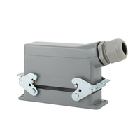 Entrada de cable superior lateral Rectangular eléctrico impermeable HE conector de servicio pesado 24 pines impermeable a prueba de polvo conector de servicio pesado
