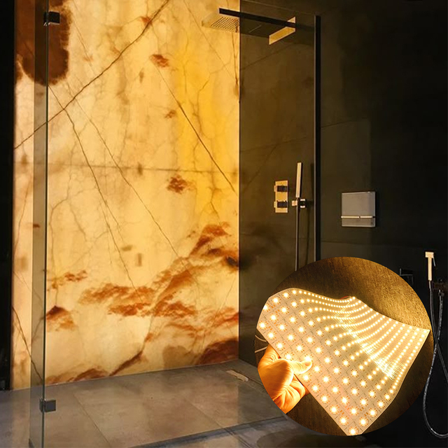 Under Stone Transparent Flexible Backlight Film Ultra Slim Led Panel Lights in Granite Led Light Sheet for Onyx