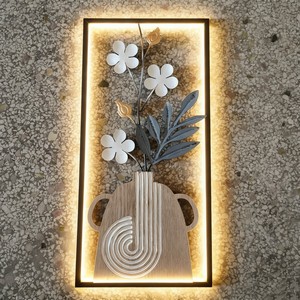 Lampe murale solaire d'extérieur à LED, décoration de jardin, lumière artistique en métal, carrée, 12V DC, étanche, pour patio, clôture - Product Image 2