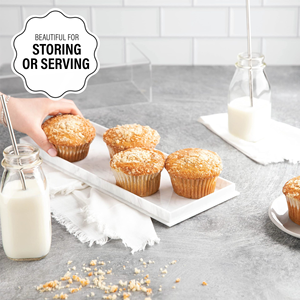 Trong Suốt Acrylic Khay Hình Chữ Nhật Với Tông Bụi Bìa Cho Bánh Mì Pastry Đảng Món Tráng Miệng Hiển Thị Giá - Product Image 2