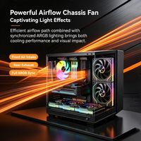 Ventilador de PC ARGB Prism de 120 mm con efecto espejo infinito, silencioso, PWM, alto flujo de aire, con HUB para refrigeración de computadoras de juegos, precio al por mayor