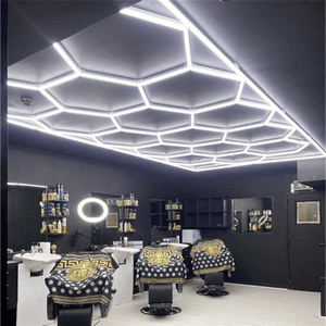 إضاءة سداسية الشكل بـ14 مصباح LED، إضاءة عمل على شكل خلية نحل لورش السيارات وصالات العرض ومحلات التفصيل - Product Image 1