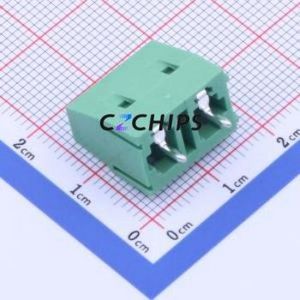 DB128V-7.62-2P-GN-S Screw Terminal Block Through hole Component (THT),P=7.62mm Connector 1x2P 7.62mm Green Through Hole - Product Image 2