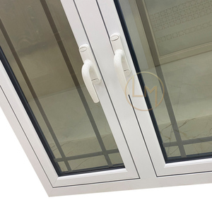 หน้าต่างบานเปิดแบบอเมริกัน <span class=keywords><strong>กระจก</strong></span>สองชั้น PVC พร้อมตะแกรงดีไซน์สวยงาม หน้าต่าง<span class=keywords><strong>อลู</strong></span><span class=keywords><strong>มิ</strong></span><span class=keywords><strong>เนียม</strong></span>พร้อมมุ้งลวดไนลอน - Product Image 5