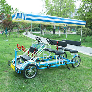 Vélo Surrey à 4 roues pour 6 personnes, double rangée, en acier <span class=keywords><strong>Ican</strong></span> personnalisé, à vitesse unique, avec frein à tambour et pédale standard - Product Image 2