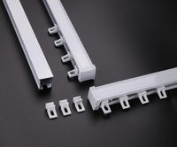 Rails de rideaux en aluminium blanc et noir ZSTARR avec glissières, compatibles avec les rideaux plissés et les rideaux à plis en S pour le salon