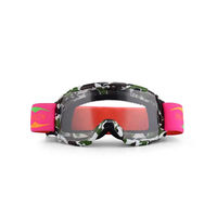 Lunettes de ski anti-buée à prix de gros, avec bande en silicone, monture camouflage, compatibles casque MX, idéales pour le ski